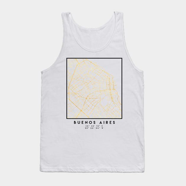 BUENOS AIRES ARGENTINA CITY STREET MAP ART Tank Top by deificusArt